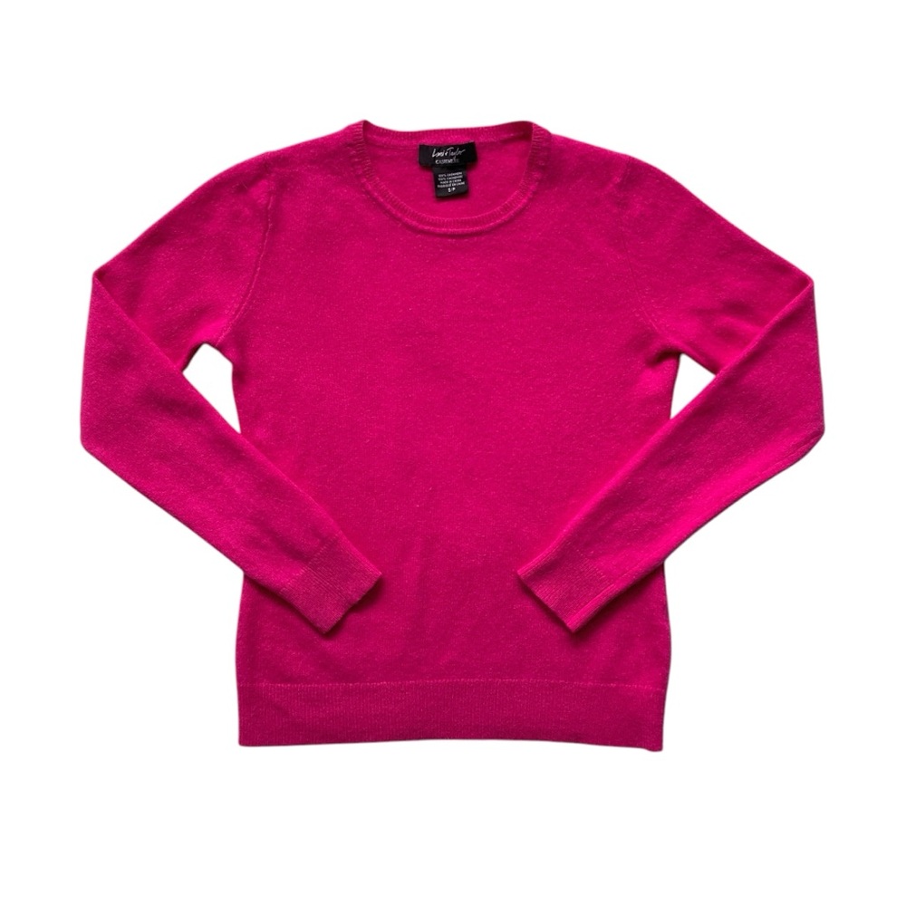 Lord & Taylor Bright Fuchsia Crewneck Sweater